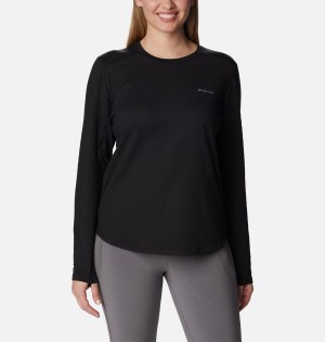 Black Women's Columbia Bliss Ascent Long Sleeve T-Shirt | MLTGP-8612