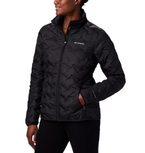 Black Women's Columbia Delta Ridge Puffer Jacket | FLPKW-8726