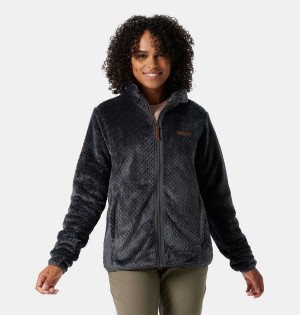 Black Women's Columbia Fire Side II Sherpa Full Zip Fleece Jacket | IZMLJ-8624