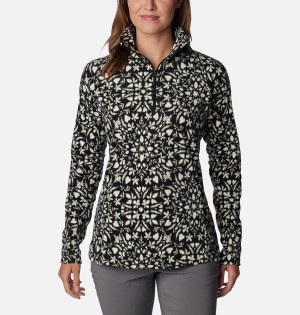 Black Women's Columbia Glacial IV Print Half Zip Pullover | NDXIL-0769