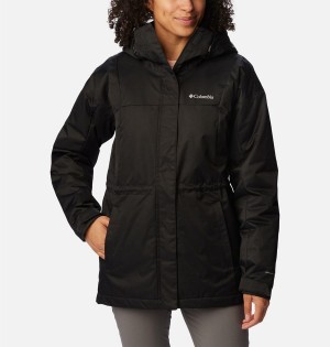 Black Women's Columbia Hikebound Long Insulated Puffer Jacket | DGOJQ-0584