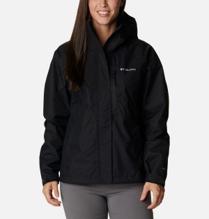 Black Women's Columbia Hikebound Rain Jacket | WYZFA-8693