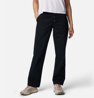 Black Women's Columbia Holly Hideaway Cotton Pants | OQHYD-1872