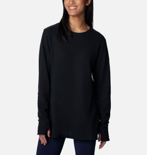 Black Women's Columbia Holly Hideaway Waffle Tunic Pullover | MKNVJ-9036