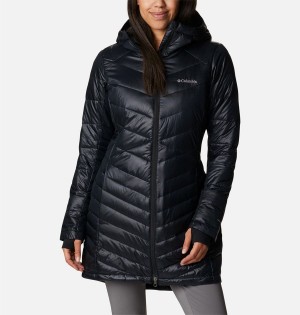 Black Women's Columbia Joy Peak Mid Insulated Hooded Puffer Jacket | RLBPC-0928