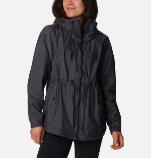 Black Women's Columbia Lillian Ridge Shell Rain Jacket | SKLBV-7842