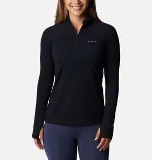 Black Women's Columbia Omni Heat Midweight Baselayer Half Zip Pullover | NXDKM-9358