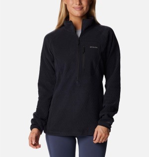 Black Women's Columbia Outdoor Tracks Half Zip Fleece Pullover | XFEOW-6387