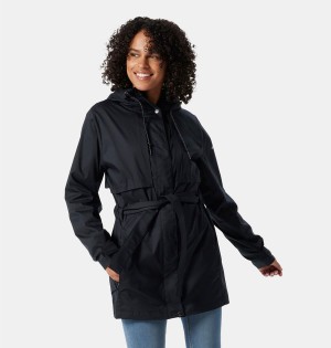 Black Women's Columbia Pardon My Trench Rain Jacket | XZIKM-7341