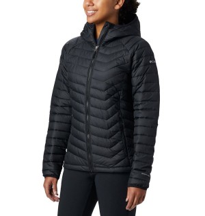 Black Women's Columbia Powder Lite Hooded Puffer Jacket | JHYLM-3984