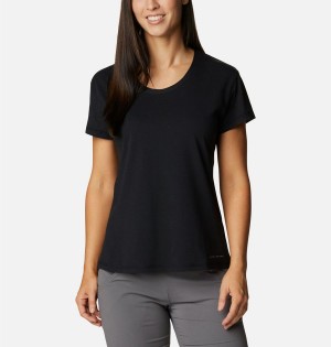 Black Women's Columbia Sun Trek T-Shirt | PHKIR-5136