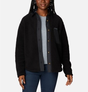 Black Women's Columbia West Bend Jacket Shirt | WOCFR-6814