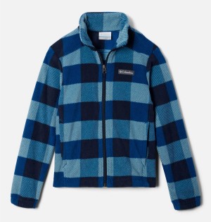 Blue Kids' Columbia Castle Dale Printed Full Zip Fleece | PXNQR-5063