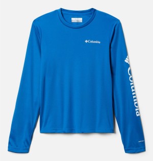 Blue Kids' Columbia Fork Stream Long Sleeve T-Shirt | YSZLB-8450