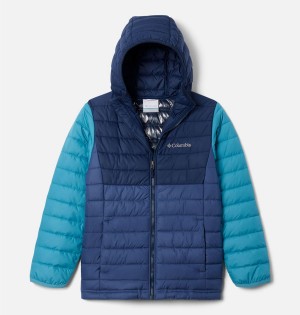 Blue Kids' Columbia Powder Lite Hooded Jacket | YZEGO-4537