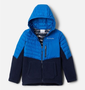 Blue Kids' Columbia Powder Lite Novelty Hooded Jacket | KALZB-2806