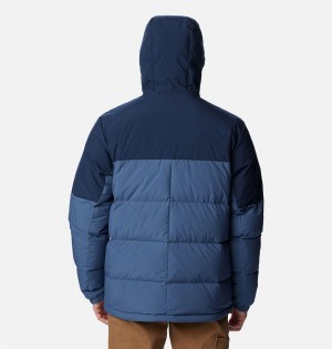 Blue Men's Columbia Aldercrest Hooded Insulated Puffer Jacket | HIZBF-5670