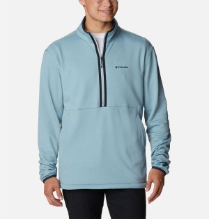 Blue Men's Columbia Coral Ridge Performance Midlayer Half Zip Fleece Pullover | ZLMCS-5869