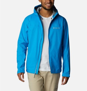 Blue Men's Columbia EvaPOURation Rain Jacket | SGXHQ-2549