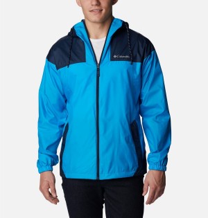 Blue Men's Columbia Flash Challenger Jacket Windbreaker | FAVXJ-6389