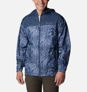 Blue Men's Columbia Flash Challenger Novelty Jacket Windbreaker | LYKAF-0497