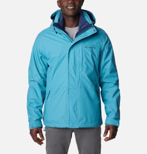 Blue Men's Columbia Gulfport Interchange 3 In 1 Jackets | TJEKV-2618