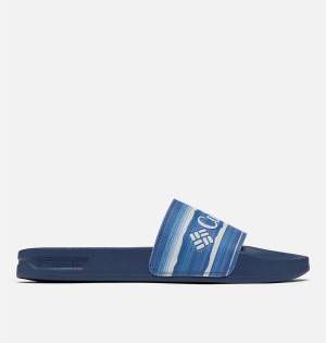 Blue Men's Columbia Hood River Slide Sandals | SZDXH-1859