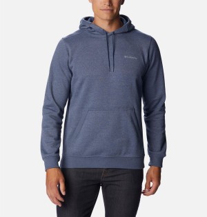 Blue Men's Columbia Keyhole Peak Logo Hoodie | ABDVR-1640