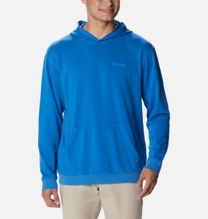 Blue Men's Columbia Lodge French Terry Novelty Hoodie | HYGIN-9874