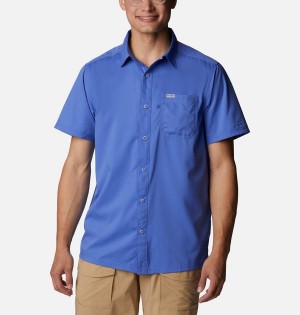 Blue Men's Columbia PFG Slack Tide Camp Shirt | HOWSJ-2740