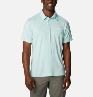 Blue Men's Columbia PFG Slack Tide Stretch Polo Shirt | CHGZJ-1247