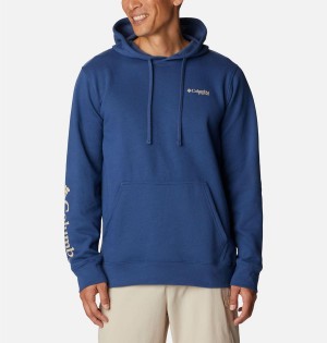 Blue Men's Columbia PFG Sleeve II Graphic Hoodie | BTEUW-6301