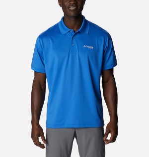 Blue Men's Columbia PFG Tamiami Polo Shirt | XFCGE-9270