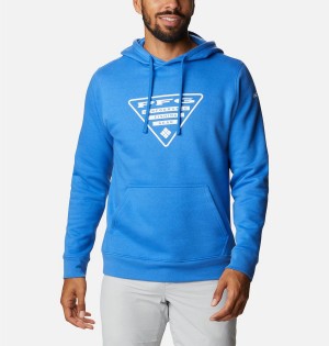 Blue Men's Columbia PFG Triangle II Hoodie | SFNZV-4735