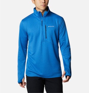 Blue Men's Columbia Park View Fleece Half Zip Pullover | YHRZO-3057