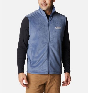 Blue Men's Columbia Steens Mountain Fleece Vest | PAUJG-1389