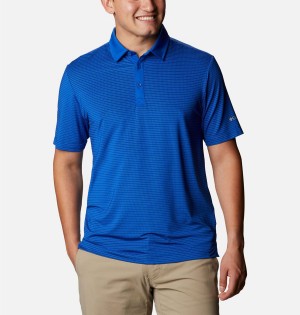 Blue Men's Columbia Sunday Golf Polo Shirt | GVLQU-8907