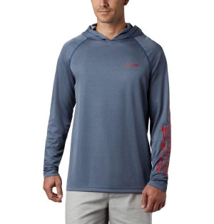 Blue Men's Columbia Terminal Tackle Heather Hoodie | SXECM-4302