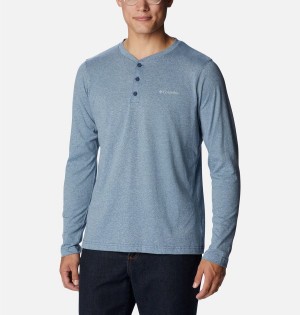 Blue Men's Columbia Thistletown Hills Henley T-Shirt | PBACS-3985