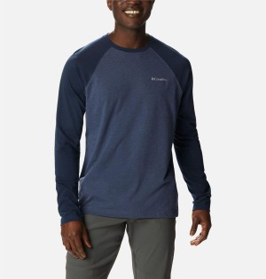 Blue Men's Columbia Thistletown Hills Raglan T-Shirt | TIDUG-3819