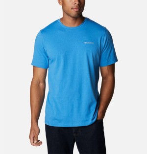 Blue Men's Columbia Thistletown Hills Short Sleeve T-Shirt | CZIFU-1649