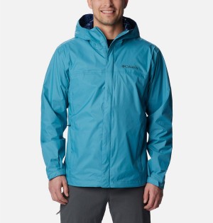 Blue Men's Columbia Watertight II Rain Jacket | OSKNX-6953