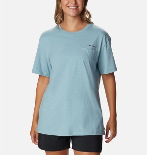 Blue Women's Columbia Break It Down T-Shirt | UGZYV-8109