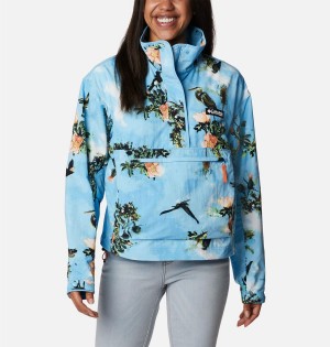 Blue Women's Columbia Deschutes Valley Wind Shell Jacket Windbreaker | DHXWJ-6581