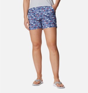 Blue Women's Columbia PFG Super Backcast Water Shorts | YMIQZ-3269