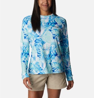 Blue Women's Columbia PFG Super Tidal Long Sleeve T-Shirt | BLCGE-2089