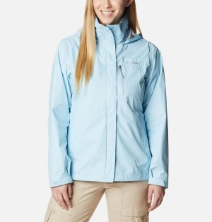 Blue Women's Columbia Pouration Rain Jacket | NTPRH-5309