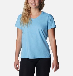 Blue Women's Columbia Sun Trek T-Shirt | AIJNS-0753