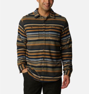 Brown Men's Columbia Flare Gun Fleece Over Shirt | QFAPD-2130