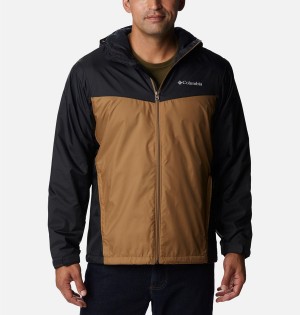 Brown Men's Columbia Glennaker Sherpa Lined Rain Jacket | WTIBN-9325